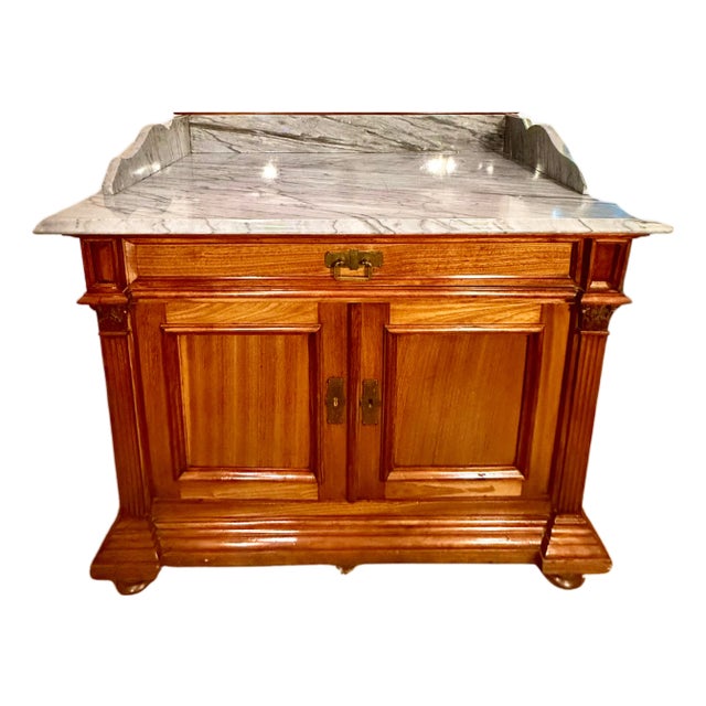 Antique Victorian Dresser Carved Solid Walnut w/Marble Top Circa 1870-90’s This elegant piece is a 19th-century marble-top...