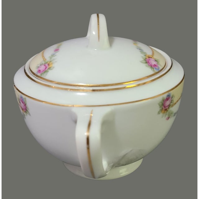 Vintage Fine Porcelain Hand Painted Floral Tk Thun Bohemia Sugar Bowl For Sale - Image 4 of 8