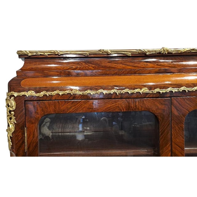 Brown French Napoleon III Rosewood Display Case For Sale - Image 8 of 9