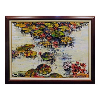 Maya Eventov Untitled Oil on Canvas With Beautiful Custom Frame Me082211-02 For Sale