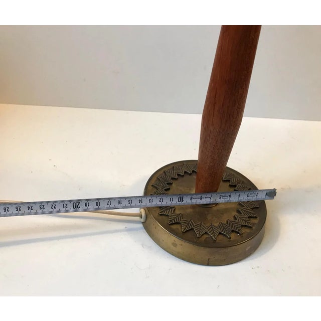 Wood Teak, Brass, & Bronze Table Lamp by Hans Bergström for ASEA, 1950s For Sale - Image 7 of 9