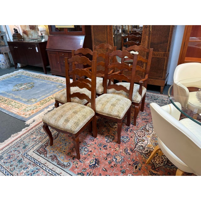 French Guy Chaddock French Provençal Ladder Back Dining Chairs, Set of Five For Sale - Image 3 of 10