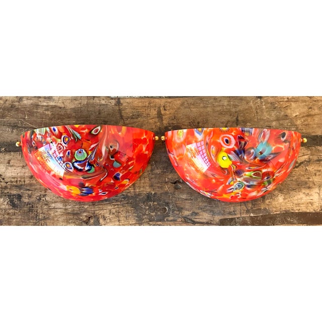 Vintage Italian Art Glass Light Sconce After Murano - A Pair For Sale - Image 12 of 12