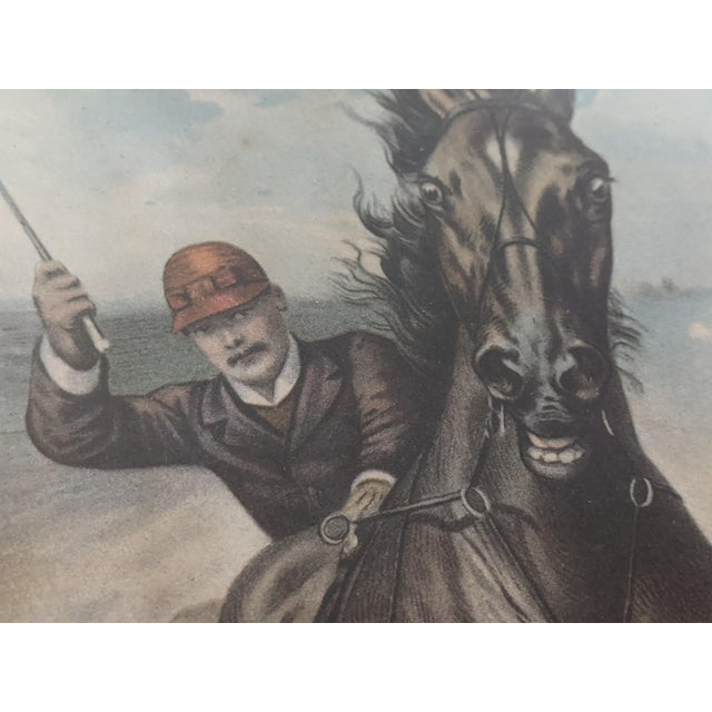 American Vintage Currier & Ives “A Race for Blood!” Equestrian Harness-Racing Artwork After Louis Maurer, Framed For Sale - Image 3 of 14