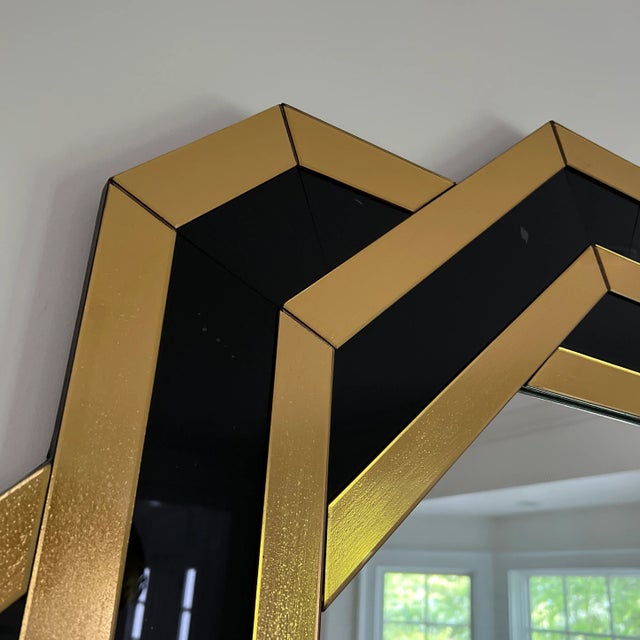 Campaign 1990s Glass & Mirror Geometric Mirror For Sale - Image 3 of 9