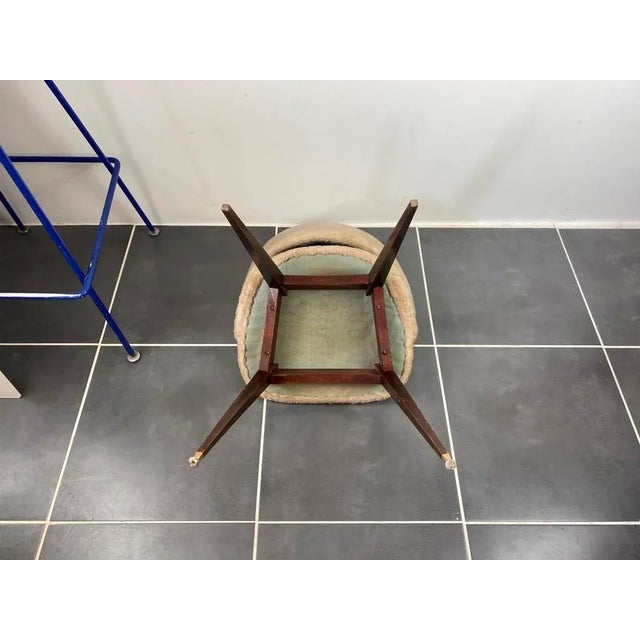 Beige Barrel Chair with Compass Feet, 1960s For Sale - Image 6 of 13