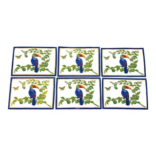 Set/6 Hermes Toucan Placemats For Sale