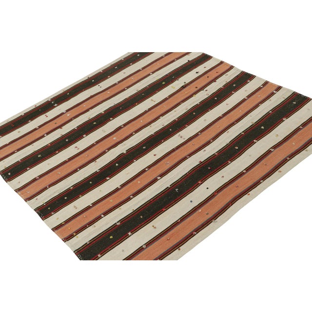 This vintage 6x7 Persian Jajim kilim is a unique tribal rug for its period, handwoven in wool circa 1950-1960. Further on...