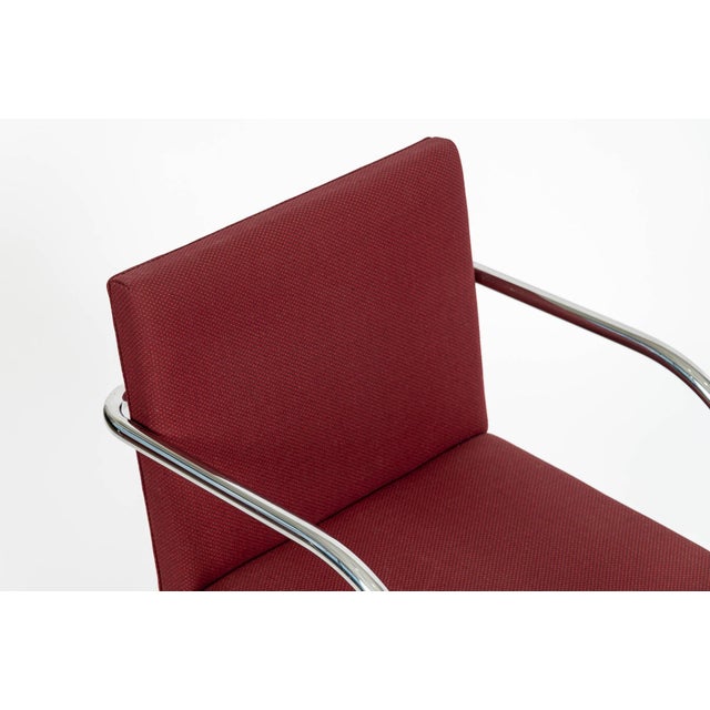 Pair Mid-Century Red Brno Armchairs by Mies Van Der Rohe for Knoll, 1983 For Sale - Image 12 of 18