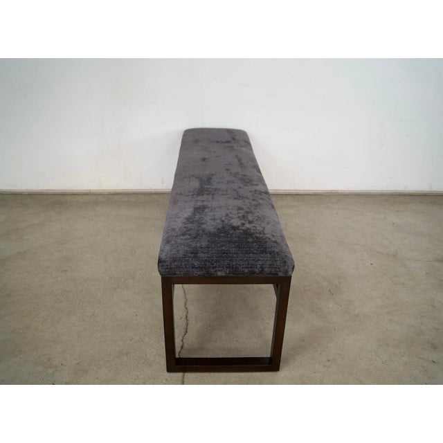 Eggplant 2000’s Postmodern Sled Bench in Chenille For Sale - Image 8 of 12