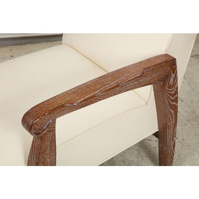 Wood Bespoke Pair of Cerused Oak Alain Lounge Chairs For Sale - Image 7 of 11