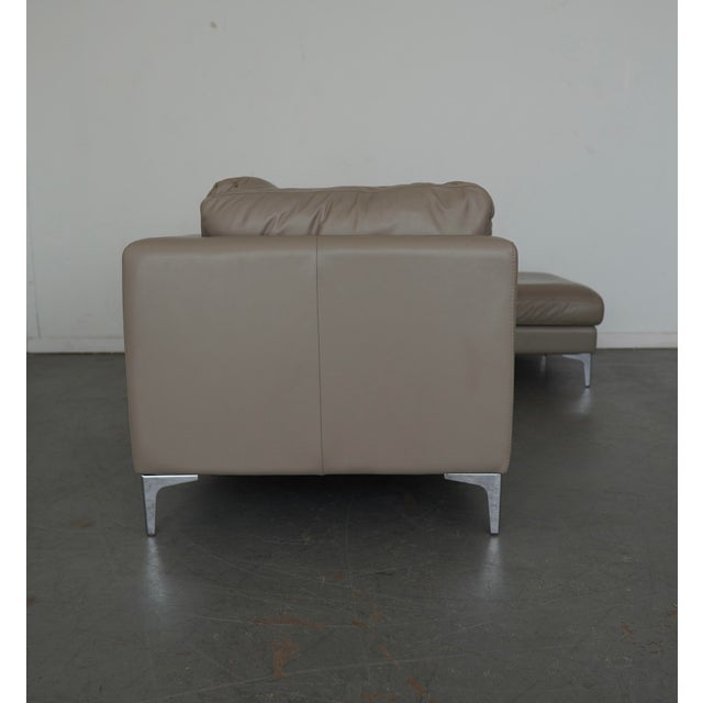 Design Within Reach Design Within Reach Albert Leather Sofa With Chaise For Sale - Image 4 of 12