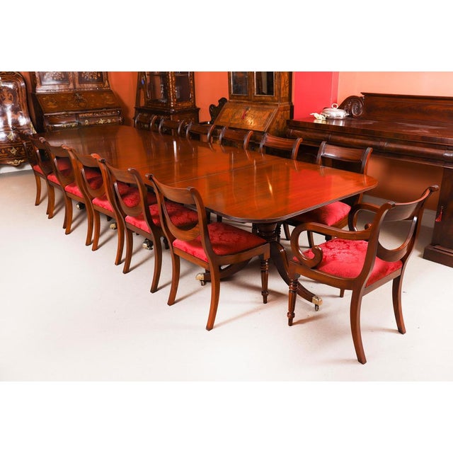 Antique Regency Revival Triple Pillar Dining Table Whytock & Reid 20th Century, 1890s For Sale - Image 6 of 17