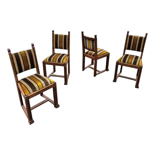 Swedish Grace Neoclassic Dining Chairs in Oak, Set of 4 For Sale