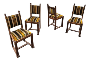 Swedish Grace Neoclassic Dining Chairs in Oak, Set of 4