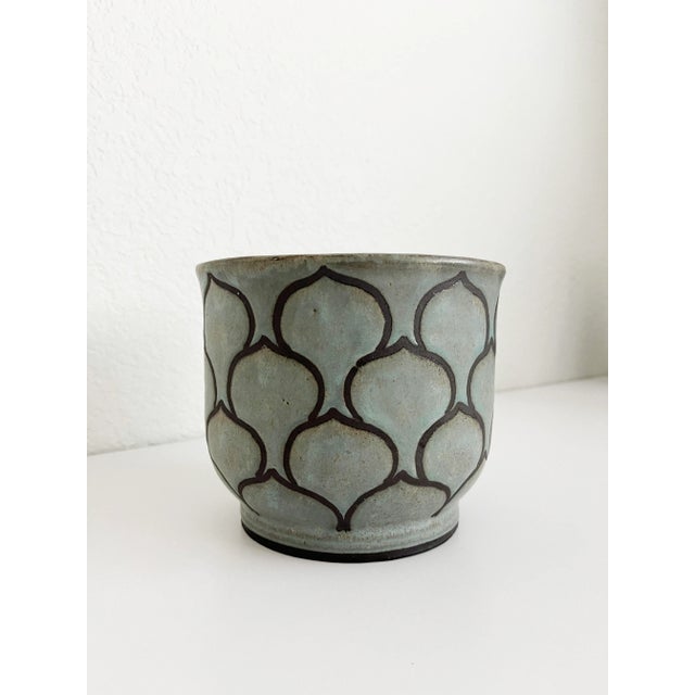 Mid 20th Century Mid-Century Celadon Lotus Flower Planter Pot For Sale - Image 5 of 7