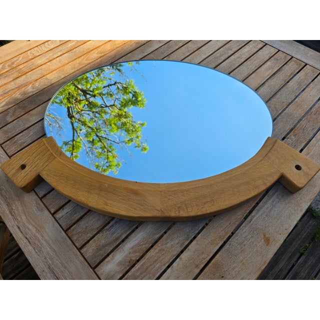 Oval Mirror by Guillerme & Chambron for Votre Maison, 1960 For Sale - Image 16 of 17