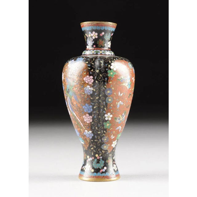 Paint Pair Late 19th Century Japanese Cloisonne Bud Vases For Sale - Image 7 of 11