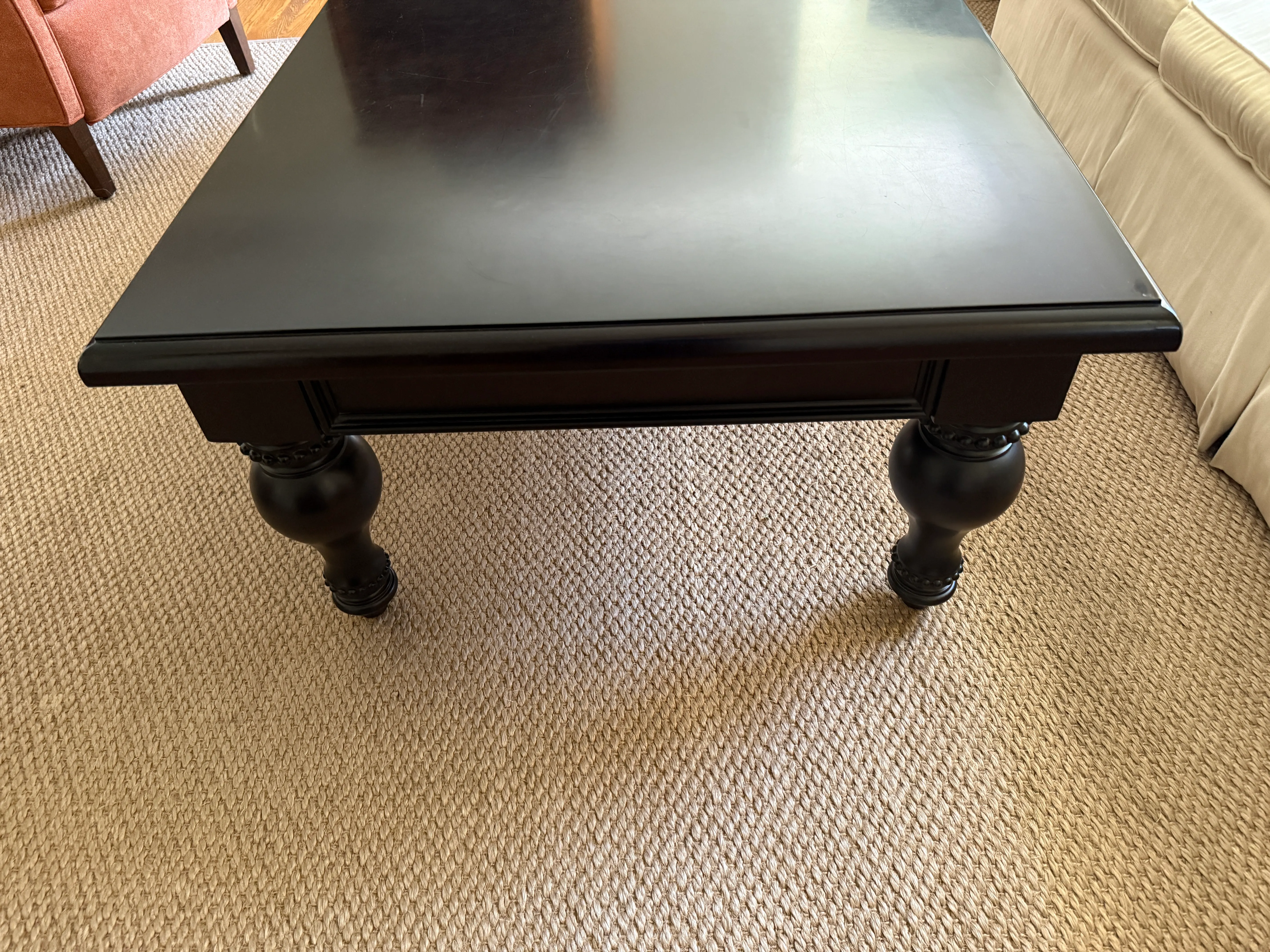 Drexel Heritage Postobello Enrico Large Rectangular Black Carved
