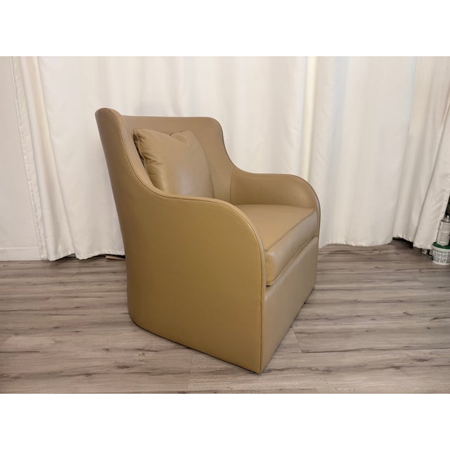 2020s Attributed to Gregorius Pineo Custom Leather Lounge Chairs - A Pair For Sale - Image 11 of 11