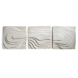 Modern Plaster Triptych Wall Art For Sale