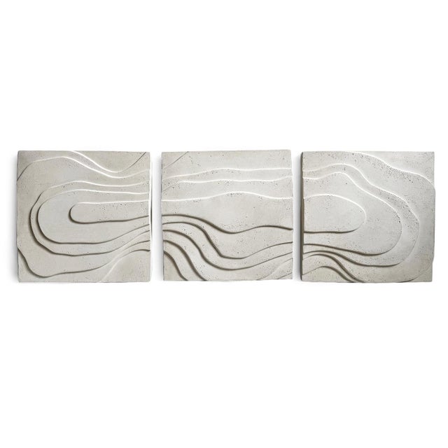Modern Plaster Triptych Wall Art For Sale