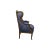 19th Century 19th Century French Giltwood Wingback Chair with Blue Upholstery For Sale - Image 5 of 12