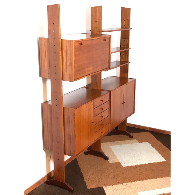 Vintage Double-Sided Bookcase, 1960s For Sale - Image 3 of 16