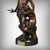 Powerful and moving, this large bronze group with a brown patina, entitled "The Defense of the Home," forcefully embodies...