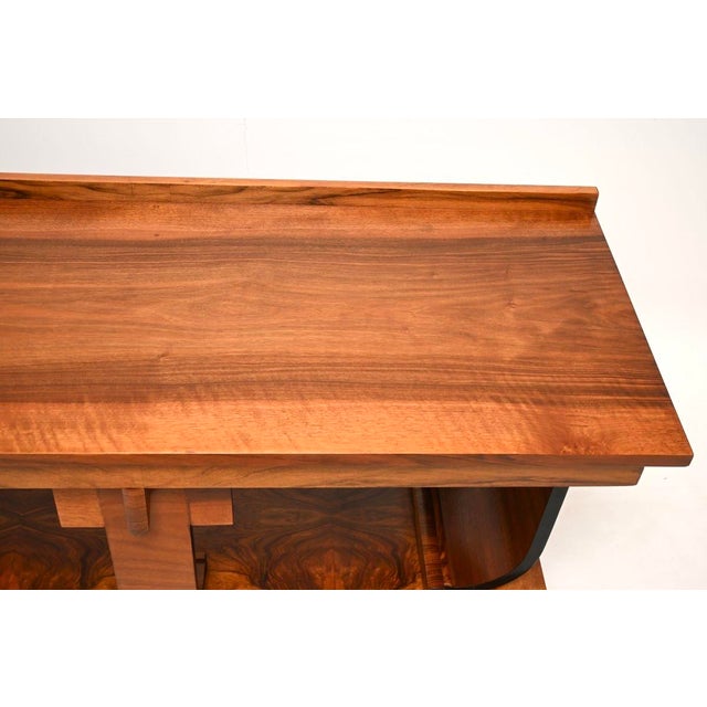 Wood Art Deco Figured Walnut Console Table, 1930 For Sale - Image 7 of 11