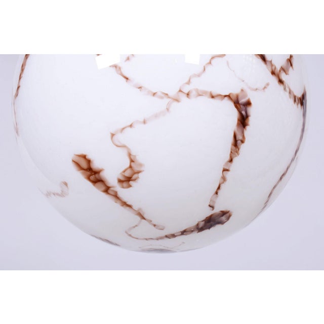 Mid-Century Chandelier in Brass and Marbled Glass, Czech, 1960s For Sale - Image 9 of 11