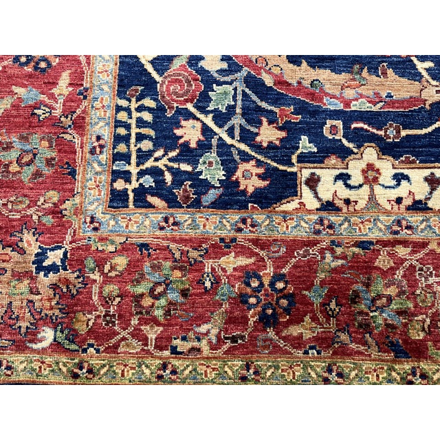 Navy Blue Bijar Persian Style Floral Wool Rug, 8' X 11' For Sale - Image 11 of 14
