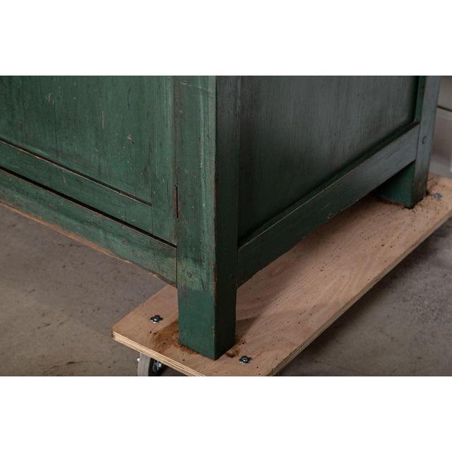 French Painted Pine Work Table Island, 1900 For Sale - Image 18 of 18