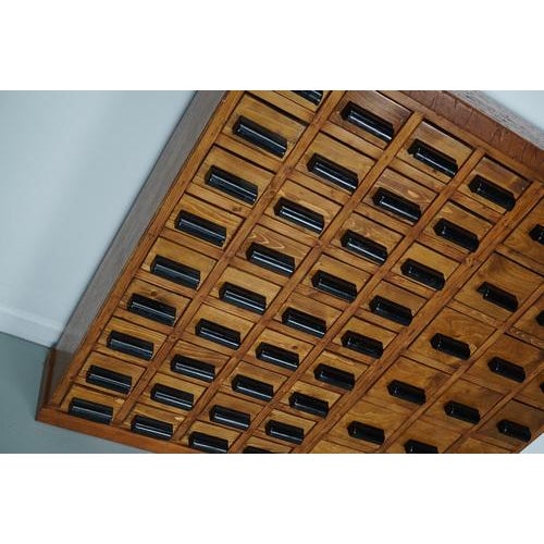 Brown Industrial Dutch Beech & Pine Workshop Cabinet, 1950s For Sale - Image 8 of 18