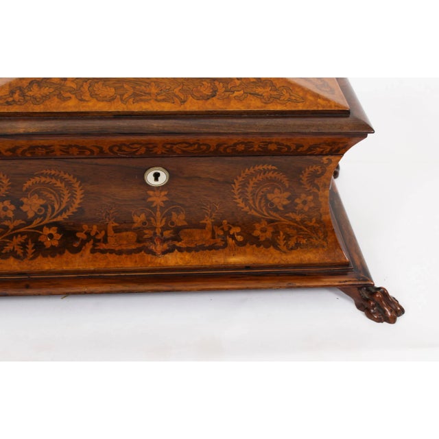 19th Century George IV Gonçalo Alves & Amboyna Marquetry Tea Caddy, 1825 For Sale - Image 6 of 18