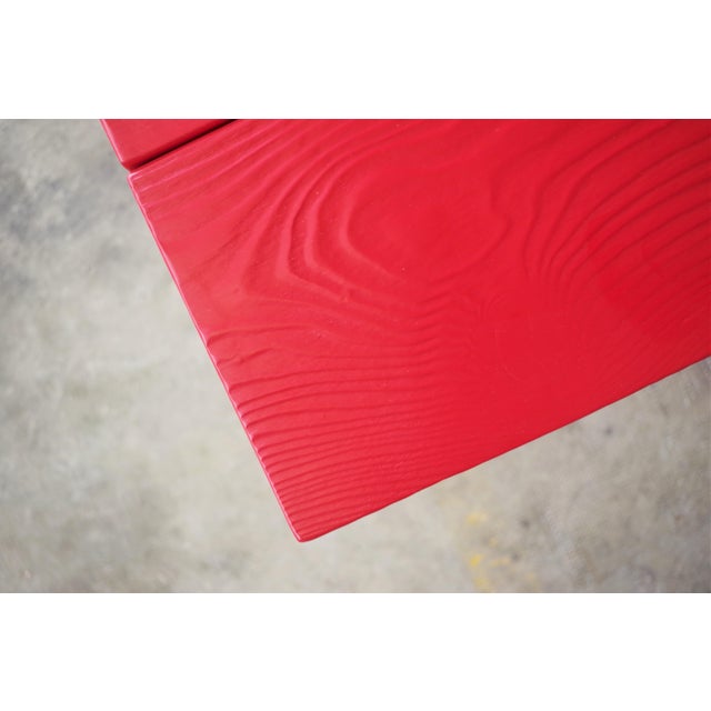 Craft Table in Red Brushed Fir, 2000s For Sale - Image 6 of 18