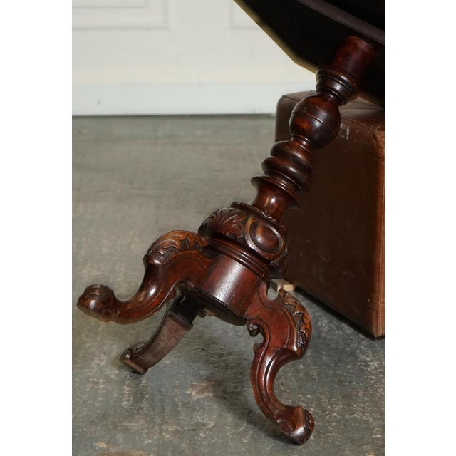 Italian Chess Side End Lamp Table with Carved Legs For Sale - Image 14 of 16