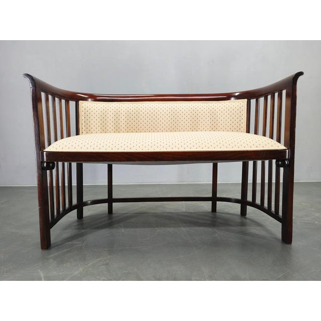 Rare and elegant sofa attributed to Josef Hoffmann, dating to the 1920s and produced in Czechoslovakia. This refined piece...