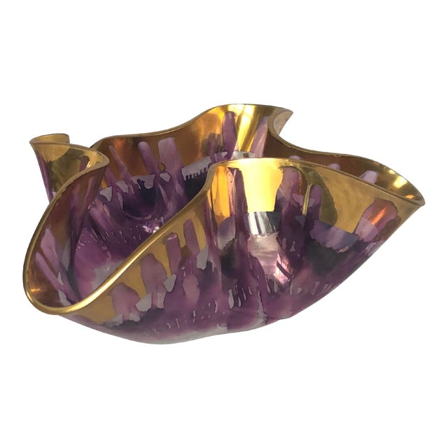 Laurel Fyfe Art Glass Sculpture Bowl For Sale