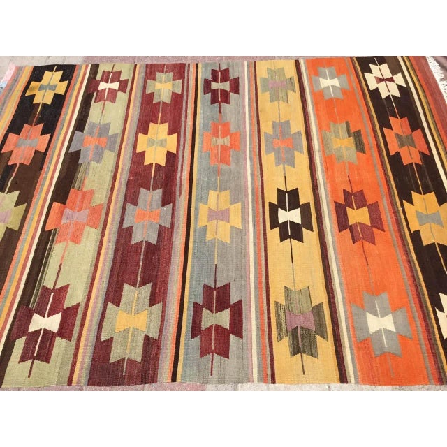 Vintage Turkish Kilim Rug - 71" X 92.5" For Sale - Image 4 of 11