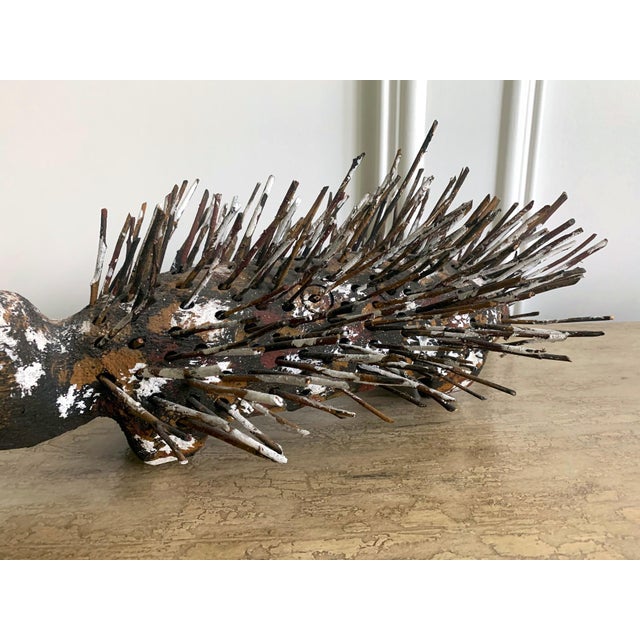 Wood Pair of Australian Aboriginal Wood Sculpture Echidna For Sale - Image 7 of 9