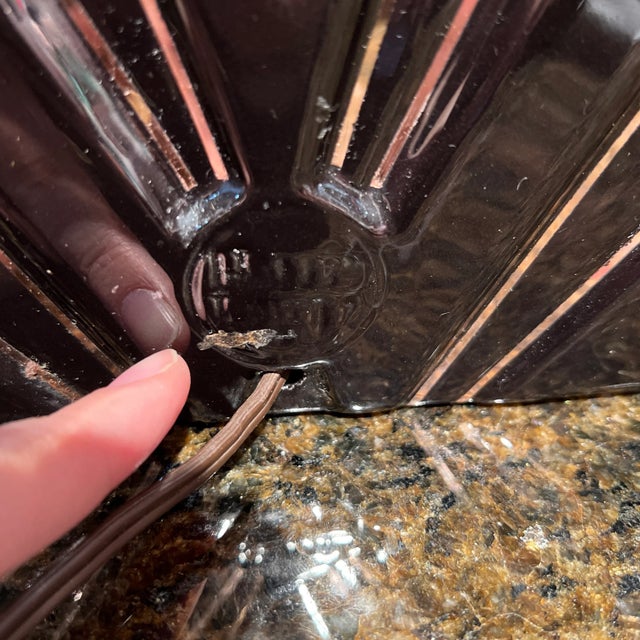 Ceramic 1980 Large Art Deco Black Table Lamp For Sale - Image 7 of 9