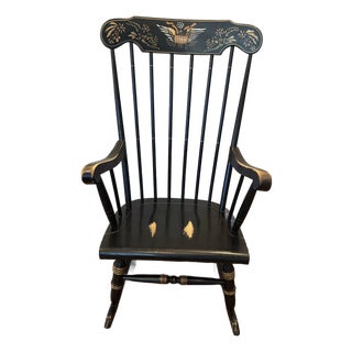 1970 Lock 1776 Bicentennial Federal Eagle Windsor Rocking Chair For Sale