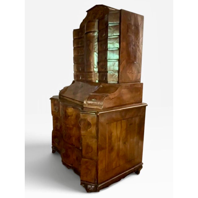 Antique 18th C Baroque Burl Wood Tabernacle Writing Cabinet For Sale In Los Angeles - Image 6 of 6