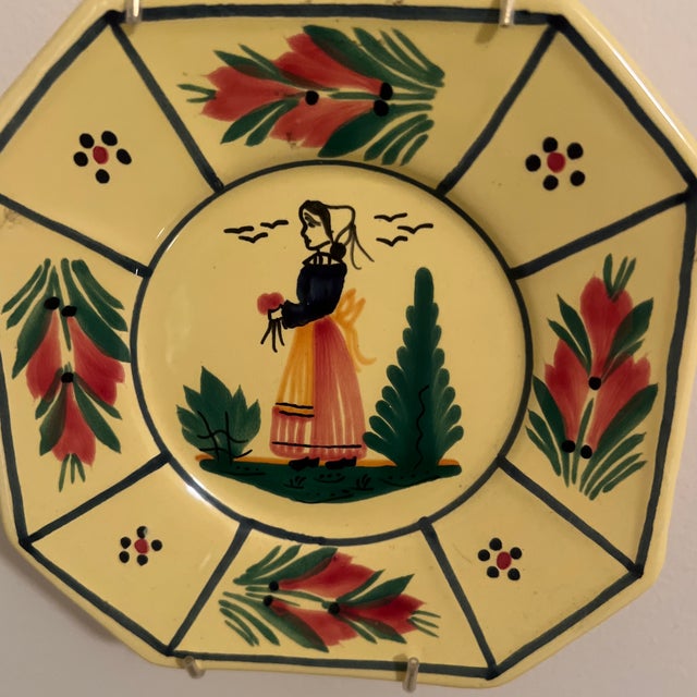 French Country Quimper Yellow Lot For Sale - Image 3 of 12