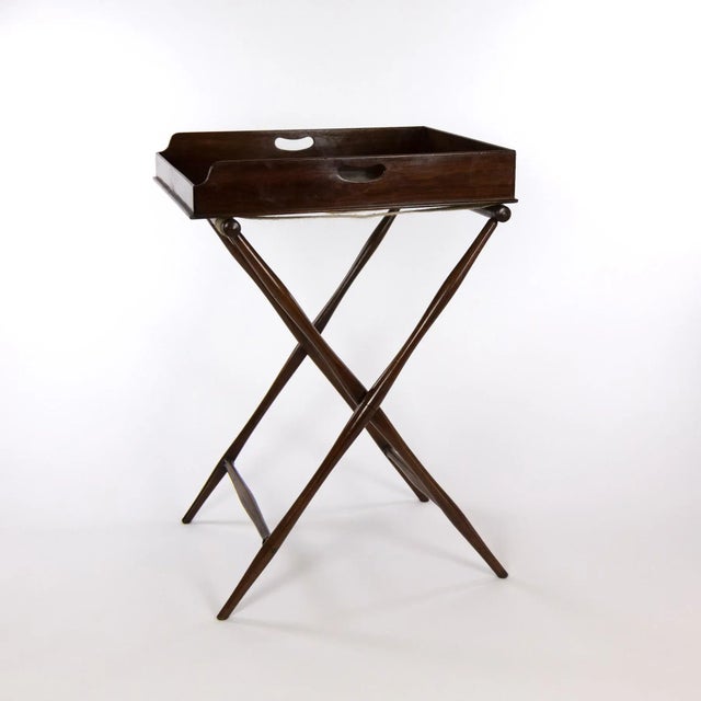 English Late 19th Century English Mahogany Butler’s Tray on Stand For Sale - Image 3 of 6