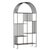 Stylish modern arched display shelf / book case crafted from black gunmetal finish iron. Uniquely designed with open...