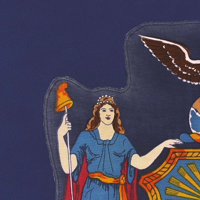 Large Vintage Cotton State Flag of New York For Sale - Image 4 of 6