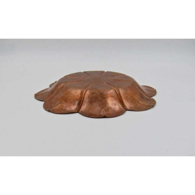 Marie Zimmermann Arts & Crafts Copper Flower Dish For Sale - Image 10 of 12