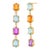 14k Gold 1.70 Inch Long Drop Earrings Emerald Shaped Blue Topaz Amethyst Citrine - 2 Pieces For Sale